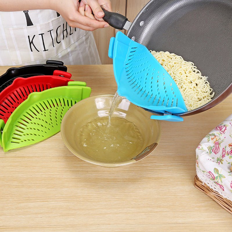 Silicone Clip-on for Pots, Pans, Bowls | Strainer/Colander for Draining Liquid - OhThatsNeat