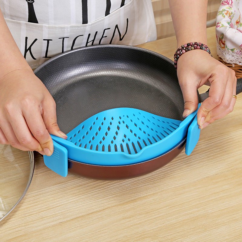 Silicone Clip-on for Pots, Pans, Bowls | Strainer/Colander for Draining Liquid - OhThatsNeat