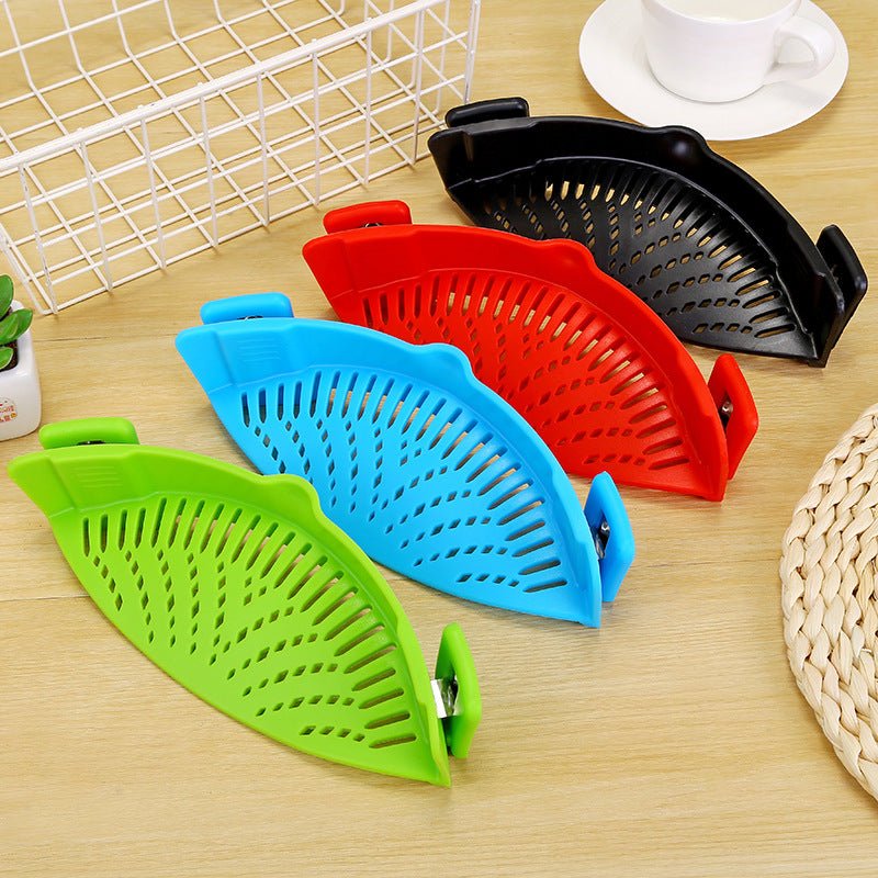 Silicone Clip-on for Pots, Pans, Bowls | Strainer/Colander for Draining Liquid - OhThatsNeat